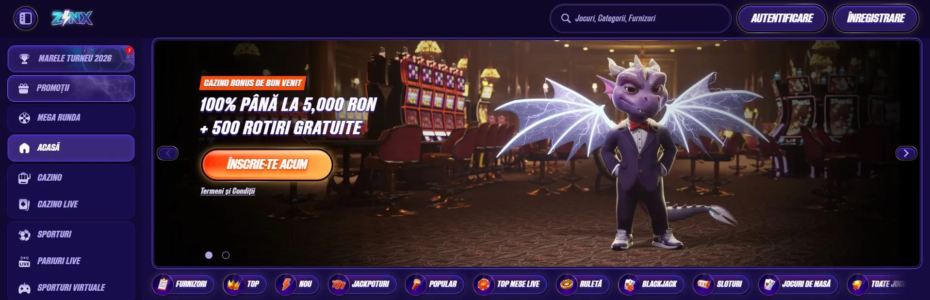 cazinouri online noi în România Zinx Casino